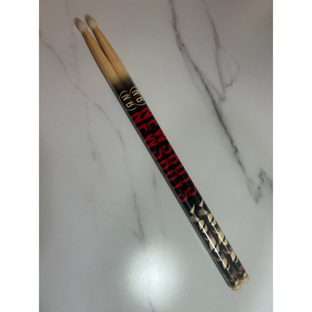 Newsboys Band Collectible Drumsticks Red Logo Photo Print Nylon Tip Wood Pair